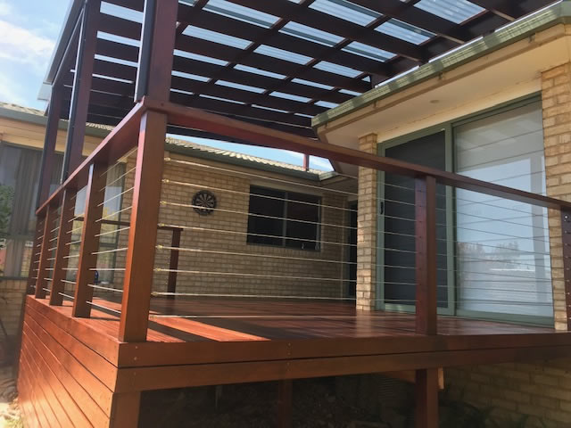painted deck back yard